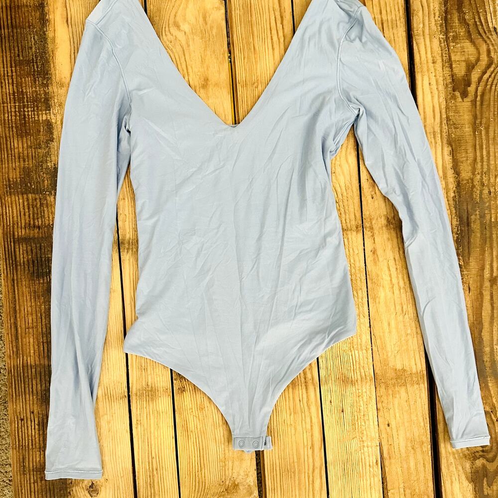 Aerie‎ V-Neck Unitard Light Blue Shirt - Size S
